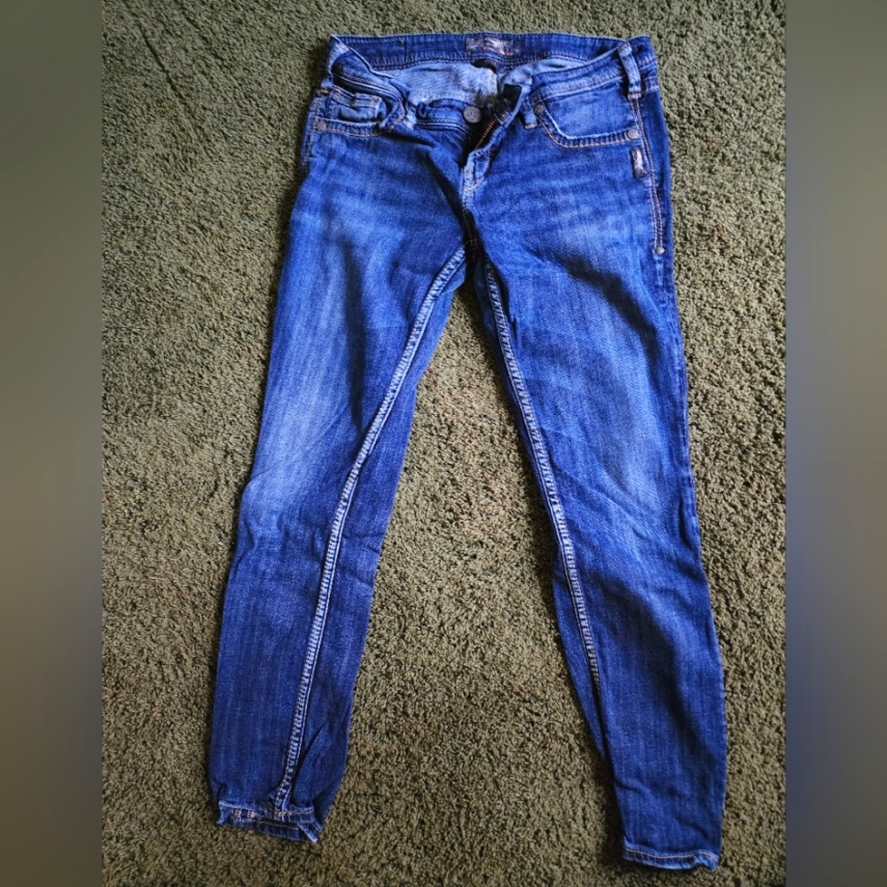 Silver skinny jeans
